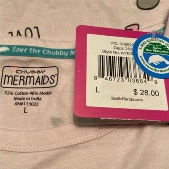 CHUBBY MERMAIDS Juniors Short Sleeve Top Large - Picture 9 of 9